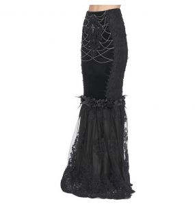 Black 'Modaharius' High Wasted Long Skirt