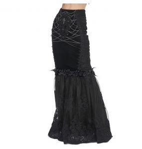 Black 'Modaharius' High Wasted Long Skirt