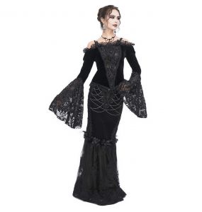 Longue Jupe Taille Haute 'Modaharius' Noire