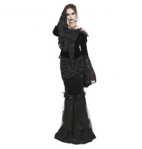 Longue Jupe Taille Haute 'Modaharius' Noire