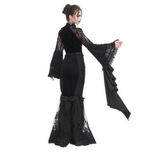 Black 'Modaharius' High Wasted Long Skirt