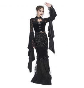 Longue Jupe Taille Haute 'Modaharius' Noire