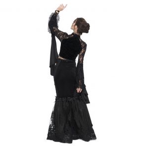 Black 'Modaharius' High Wasted Long Skirt