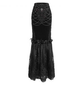 Black 'Modaharius' High Wasted Long Skirt