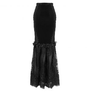 Black 'Modaharius' High Wasted Long Skirt