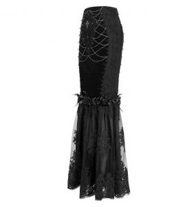 Black 'Modaharius' High Wasted Long Skirt