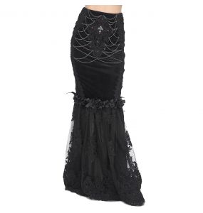 Black 'Modaharius' High Wasted Long Skirt