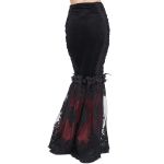 Black and Burgundy 'Modaharius' High Wasted Long Skirt