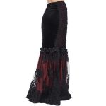 Black and Burgundy 'Modaharius' High Wasted Long Skirt