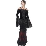 Longue Jupe Taille Haute 'Modaharius' Noire et Bordeaux