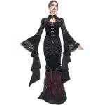 Longue Jupe Taille Haute 'Modaharius' Noire et Bordeaux