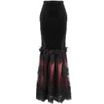 Black and Burgundy 'Modaharius' High Wasted Long Skirt