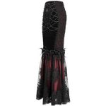 Black and Burgundy 'Modaharius' High Wasted Long Skirt