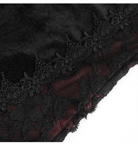 Longue Jupe Taille Haute 'Modaharius' Noire et Bordeaux