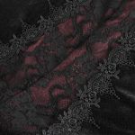 Black and Burgundy 'Modaharius' High Wasted Long Skirt