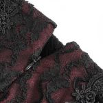 Black and Burgundy 'Modaharius' High Wasted Long Skirt