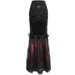 Black and Burgundy 'Modaharius' High Wasted Long Skirt