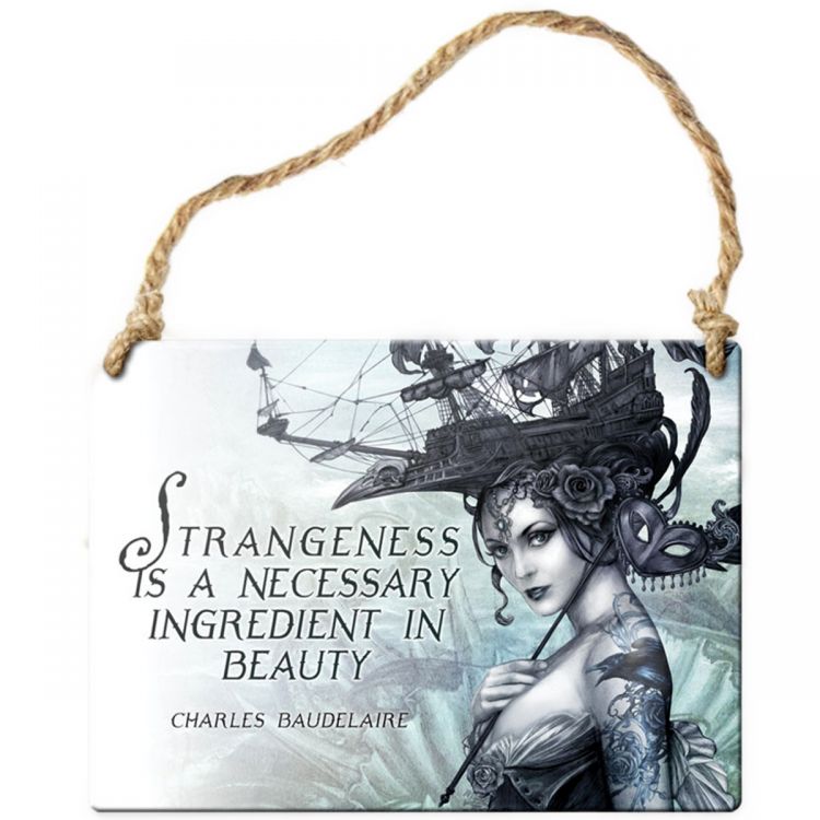 'Strangeness is a Necessary Ingredient...' Enameled Metal Sign