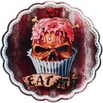 Ceramic Skull Cupcake Trivet