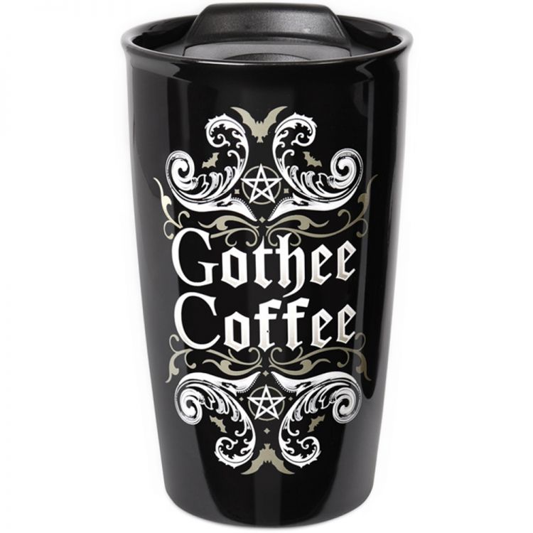 Black 'Gothee Coffee' Double Walled Mug