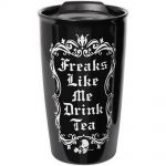 Mug à Double Paroi 'Freaks Like Me Drink Tea' Noir