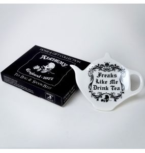 Support/Repose-Cuillère 'Freaks Like Me Drink Tea' en Céramique