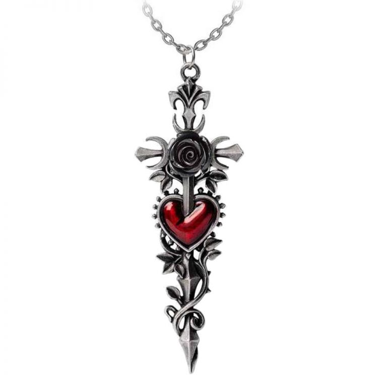 Cross of the Dark Kiss Pendant