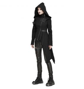 Veste Asymétrique à Capuche 'Badriyah' Noire