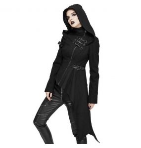 Veste Asymétrique à Capuche 'Badriyah' Noire