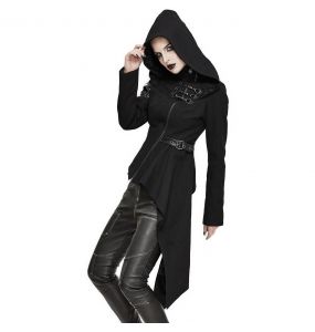 Black 'Badriyah' Asymmetrical Hooded Jacket