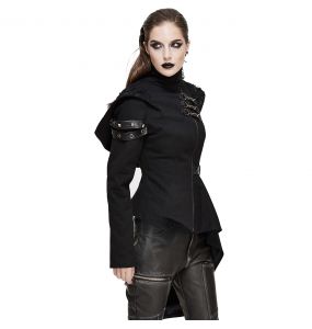 Black 'Badriyah' Asymmetrical Hooded Jacket