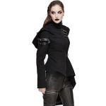 Black 'Badriyah' Asymmetrical Hooded Jacket