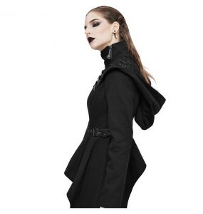 Black 'Badriyah' Asymmetrical Hooded Jacket