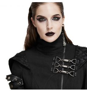 Black 'Badriyah' Asymmetrical Hooded Jacket