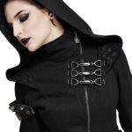 Veste Asymétrique à Capuche 'Badriyah' Noire