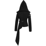 Black 'Badriyah' Asymmetrical Hooded Jacket