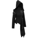 Veste Asymétrique à Capuche 'Badriyah' Noire