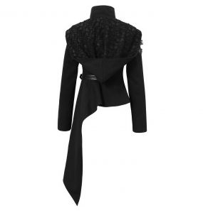 Black 'Badriyah' Asymmetrical Hooded Jacket