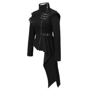 Veste Asymétrique à Capuche 'Badriyah' Noire