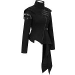 Veste Asymétrique à Capuche 'Badriyah' Noire