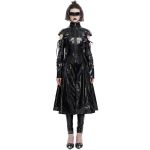 Black 'Alwina' Patent Vegan Leather Long Coat