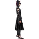 Black 'Alwina' Patent Vegan Leather Long Coat