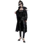 Black 'Alwina' Patent Vegan Leather Long Coat