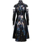 Black 'Alwina' Patent Vegan Leather Long Coat