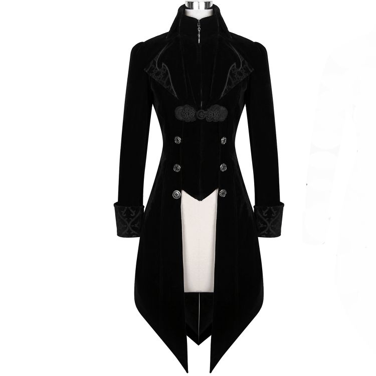 Black Velvet 'Algonda' Swallow Tail Jacket