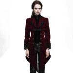 Burgundy Velvet 'Algonda' Swallow Tail Jacket