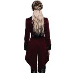 Burgundy Velvet 'Algonda' Swallow Tail Jacket