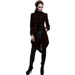 Burgundy Velvet 'Algonda' Swallow Tail Jacket