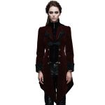 Burgundy Velvet 'Algonda' Swallow Tail Jacket