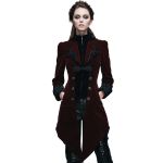 Burgundy Velvet 'Algonda' Swallow Tail Jacket